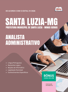 Apostila Prefeitura de Santa Luzia-MG 2026 - Analista Administrativo