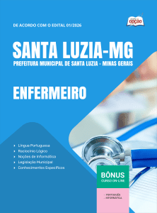 Apostila Prefeitura de Santa Luzia-MG 2026 - Enfermeiro