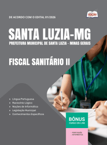 Apostila Prefeitura de Santa Luzia-MG 2026 - Fiscal Sanitário II