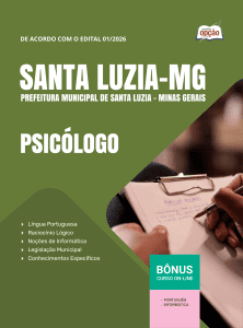 Apostila Prefeitura de Santa Luzia-MG 2026 - Psicólogo