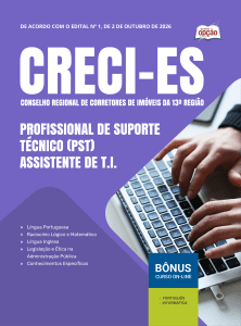 Apostila CRECI-ES 2026 - Profissional de Suporte Técnico (PST) - Assistente de T.I.