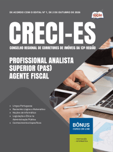 Apostila CRECI-ES 2026 - Profissional Analista Superior (PAS) - Agente Fiscal