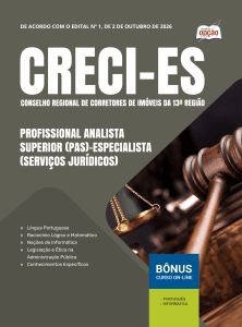 Apostila CRECI-ES 2026 - Profissional Analista Superior (PAS)-Especialista (Serviços Jurídicos)