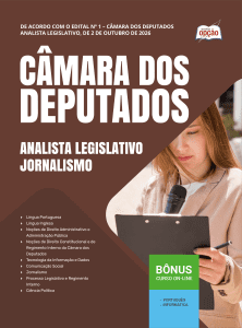 Apostila Câmara dos Deputados 2026 - Analista Legislativo - Especialidade: Comunicação Social - Área: Jornalismo