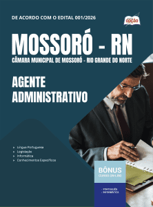 Apostila Câmara de Mossoró-RN 2026 - Agente Administrativo