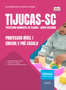 Apostila Prefeitura de Tijucas-SC 2026 - Professor Nível I - Creche e Pré-escola