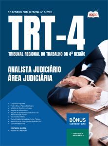 Apostila TRT4 2026 - Analista Judiciário - Área Judiciária