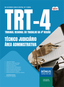 Apostila TRT4 2026 - Técnico Judiciário - Área Administrativa