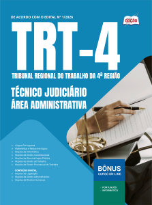 Apostila TRT4 2026 - Técnico Judiciário - Área Administrativa