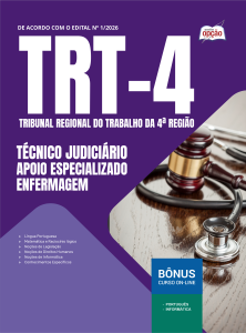 Apostila TRT4 2026 - Técnico Judiciário - Área Apoio Especializado - Especialidade Enfermagem