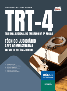 Apostila TRT4 2026 - Técnico Judiciário - Área Administrativa - Especialidade Agente de Polícia Judicial