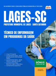 Apostila Prefeitura de Lages-SC 2026 - Técnico de Enfermagem em Programas da Saúde