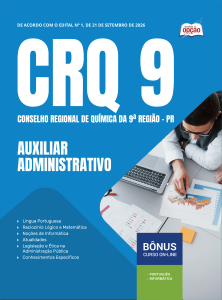 Apostila CRQ-9/PR 2026 - Auxiliar Administrativo