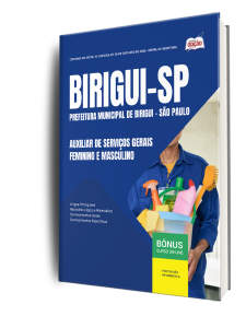 Apostila Prefeitura de Birigui-SP 2026 - Auxiliar de Serviços Gerais Feminino e Masculino