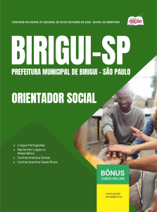 Apostila Prefeitura de Birigui-SP 2026 - Orientador Social