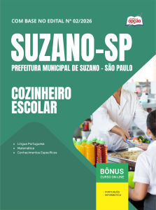 Apostila Prefeitura de Suzano-SP 2026 - Cozinheiro Escolar