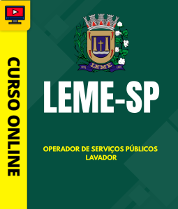 Curso Prefeitura de Leme - SP 2026 - Operador de Serviços Públicos - Lavador