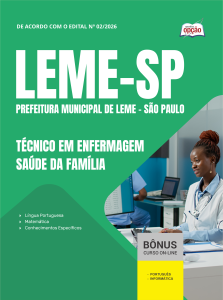 Apostila Prefeitura de Leme-SP 2026 - Técnico em Enfermagem - Saúde da Família
