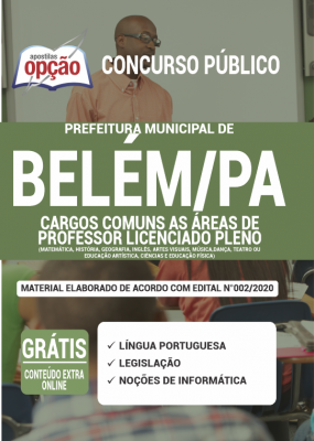 Apostila Prefeitura de Belém-PA - Comum as Áreas de Professor Licenciado Pleno