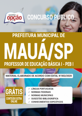 Apostila Prefeitura de Mauá - SP - Professor de Educação Básica I – PEB I