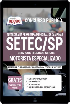 Apostila SETEC-SP em PDF - Motorista Especializado 
