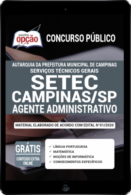 Apostila SETEC-SP PDF - Agente Administrativo