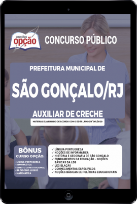 Apostila Prefeitura de São Gonçalo - RJ em PDF - Auxiliar de Creche