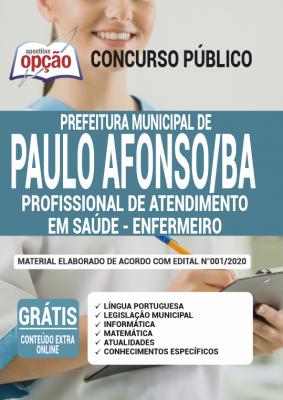 Apostila Prefeitura de Paulo Afonso - BA - Profissional de Atendimento em Saúde - Enfermeiro