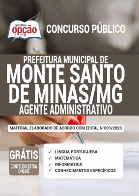 Apostila Prefeitura de Monte Santo de Minas - MG - Agente Administrativo