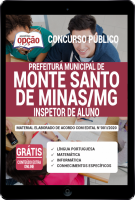 Apostila Prefeitura de Monte Santo de Minas - MG em PDF - Inspetor de Aluno -