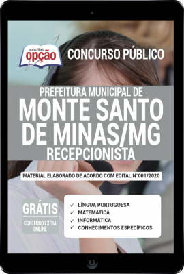 Apostila Prefeitura de Monte Santo de Minas - MG em PDF - Recepcionista -