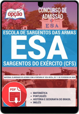 Combo Digital ESA - Sargento do Exército (CFS) (Apostila Digital + Caderno de Questões em PDF)