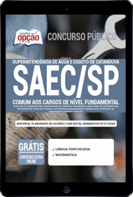 Apostila SAEC-SP em PDF - Comum aos Cargos de Nível Fundamental -