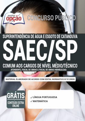 Apostila SAEC-SP - Comum aos Cargos de Nível Médio e Técnico
