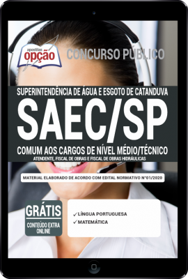 Apostila SAEC-SP em PDF - Comum aos Cargos de Nível Médio e Técnico -