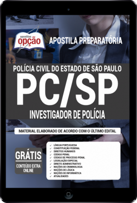 Combo Digital PC-SP em PDF - Investigador de Polícia - (Apostila Digital + Caderno de Questões em PDF)