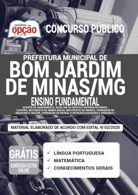 Apostila Prefeitura de Bom Jardim de Minas - MG - Comum aos Cargos de Nível Fundamental