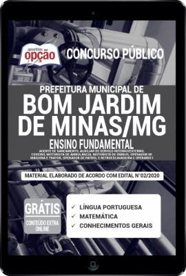 Apostila Prefeitura de Bom Jardim de Minas - MG em PDF - Comum aos Cargos de Nível Fundamental -