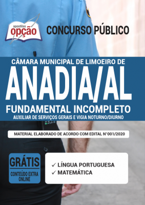 Apostila Câmara de Limoeiro de Anadia - AL - Comum aos Cargos de Nível Fundamental Incompleto
