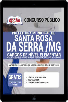 Apostila Prefeitura de Santa Rosa da Serra - MG em PDF - Oficial de Serviço, Pintor, Zelador, Motorista e Operador de Máquina -